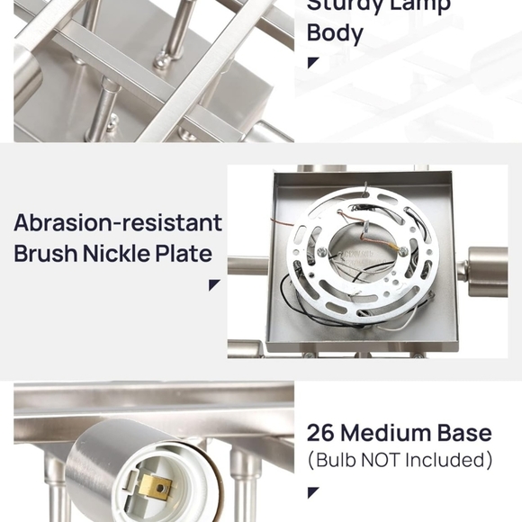 Eidonta Industrial 4-Light Semi Flush Mount Ceiling Light Fixture - Picture 5 of 7